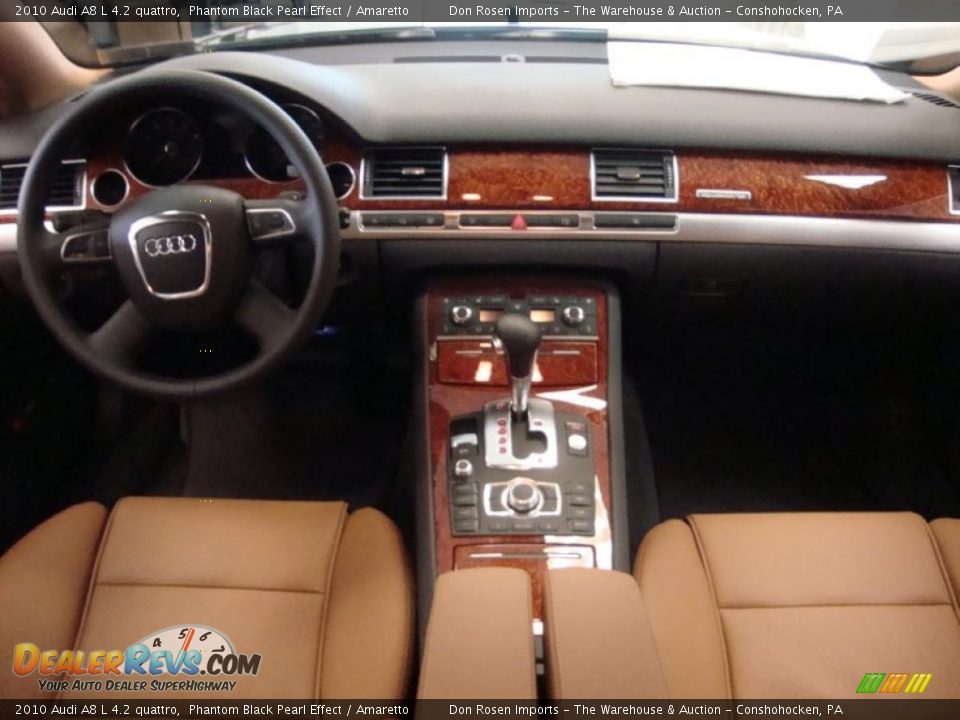 2010 Audi A8 L 4.2 quattro Phantom Black Pearl Effect / Amaretto Photo #22