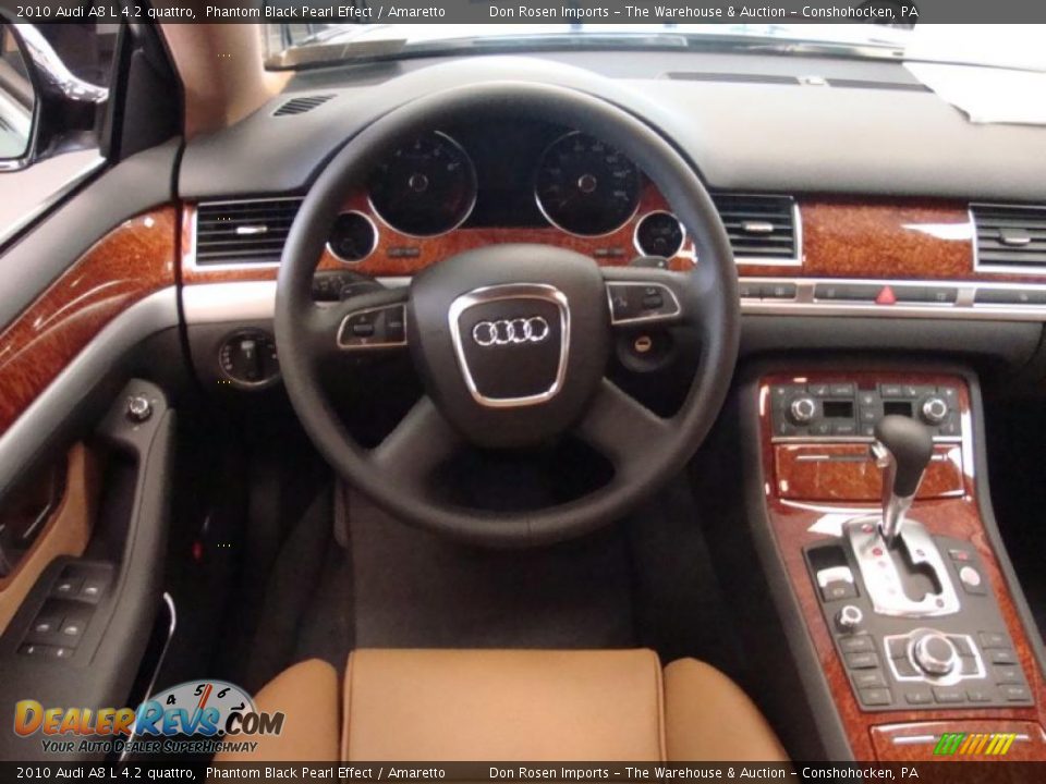 2010 Audi A8 L 4.2 quattro Phantom Black Pearl Effect / Amaretto Photo #23