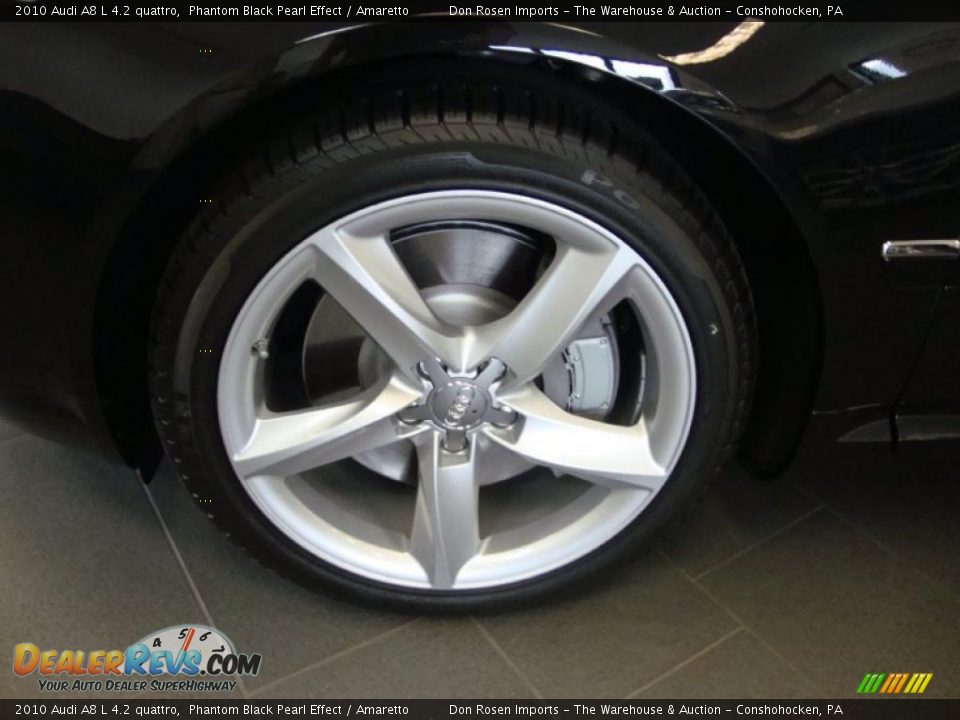 2010 Audi A8 L 4.2 quattro Phantom Black Pearl Effect / Amaretto Photo #24