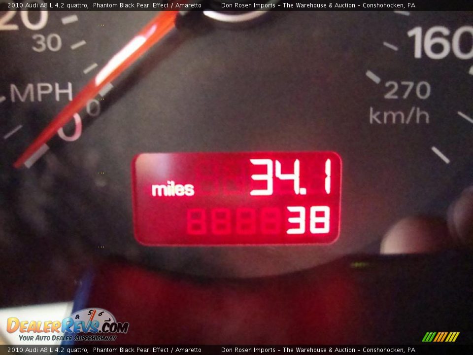 2010 Audi A8 L 4.2 quattro Phantom Black Pearl Effect / Amaretto Photo #29