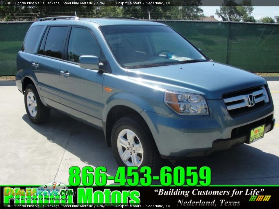 2008 Honda Pilot Value Package Steel Blue Metallic / Gray Photo #1