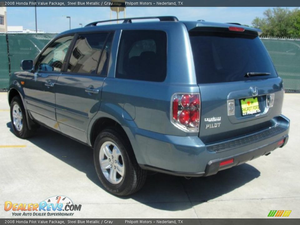 2008 Honda Pilot Value Package Steel Blue Metallic / Gray Photo #5