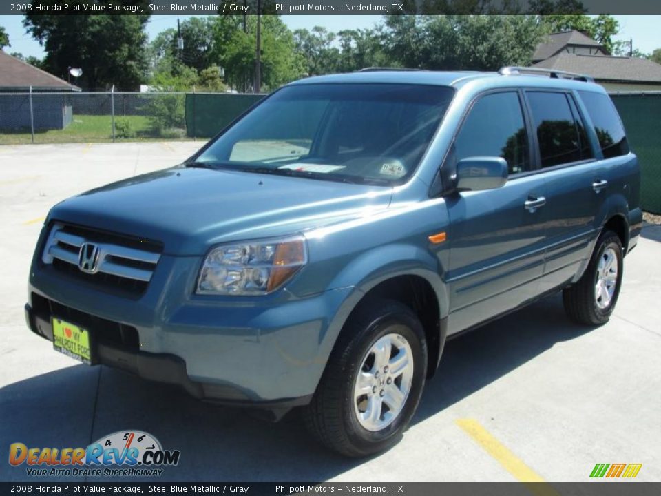 2008 Honda Pilot Value Package Steel Blue Metallic / Gray Photo #7