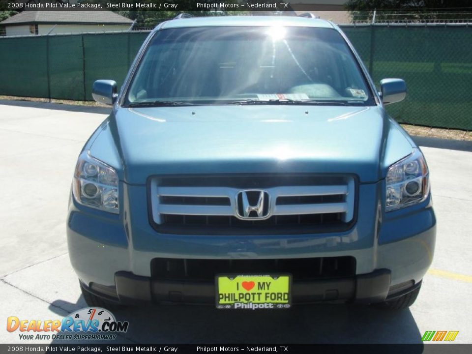 2008 Honda Pilot Value Package Steel Blue Metallic / Gray Photo #8