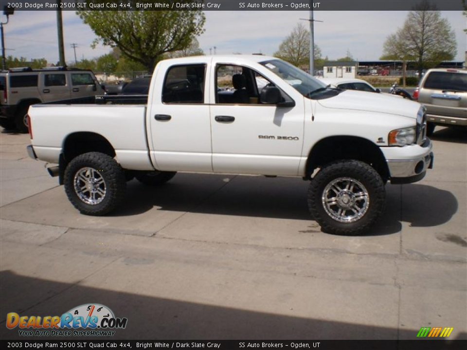 2003 Dodge Ram 2500 SLT Quad Cab 4x4 Bright White / Dark Slate Gray Photo #4