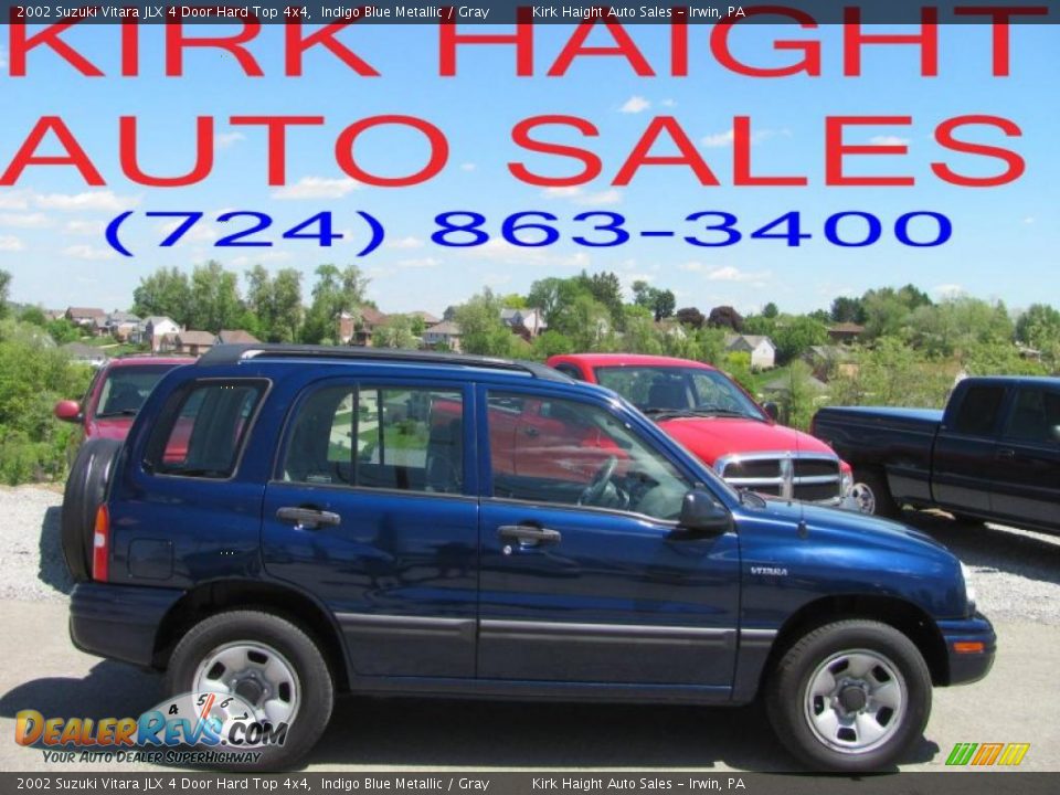 2002 Suzuki Vitara JLX 4 Door Hard Top 4x4 Indigo Blue Metallic / Gray Photo #2