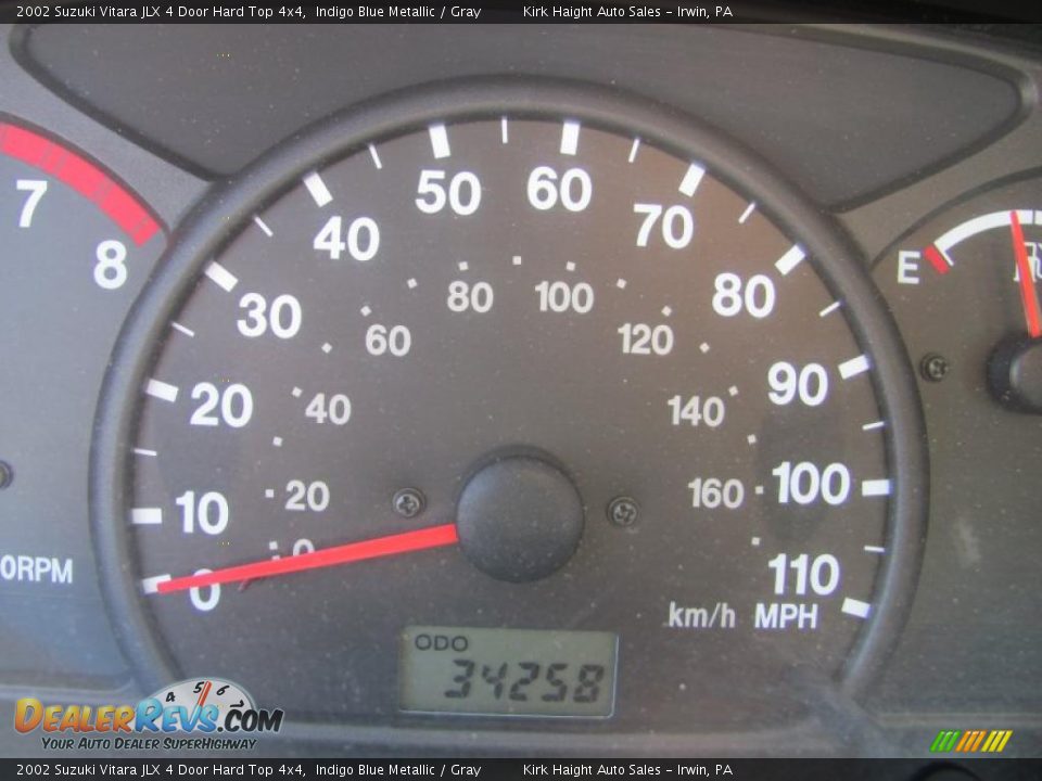2002 Suzuki Vitara JLX 4 Door Hard Top 4x4 Indigo Blue Metallic / Gray Photo #9