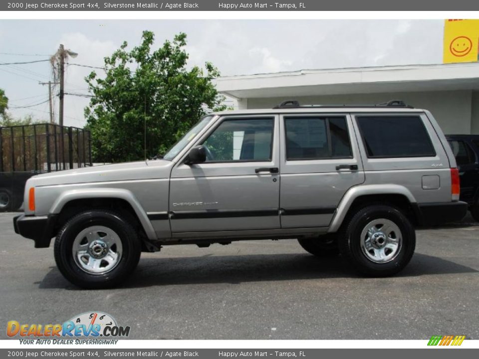 2000 Jeep Cherokee Sport 4x4 Silverstone Metallic / Agate Black Photo #5