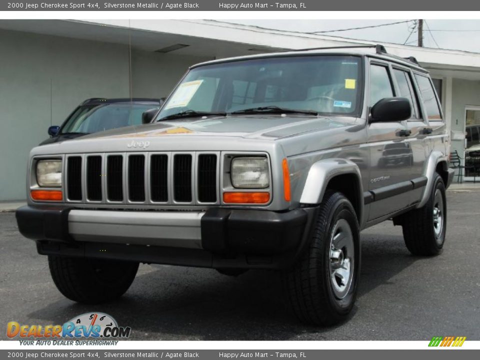 2000 Jeep Cherokee Sport 4x4 Silverstone Metallic / Agate Black Photo #6