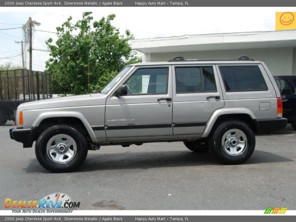 2000 Jeep Cherokee Sport 4x4 Silverstone Metallic / Agate Black Photo #8