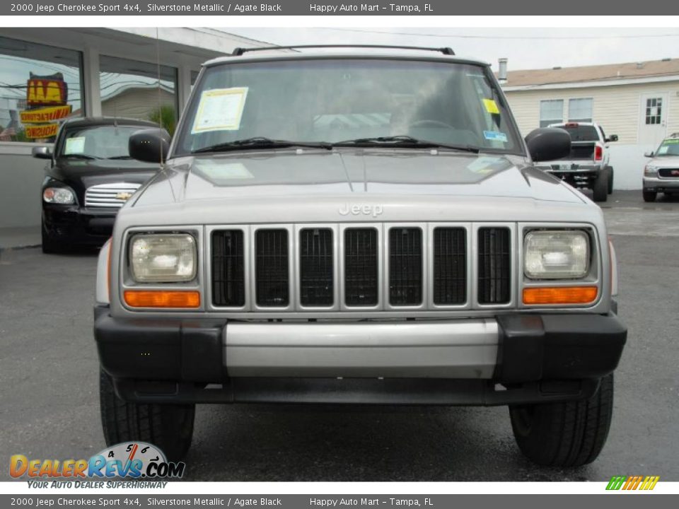 2000 Jeep Cherokee Sport 4x4 Silverstone Metallic / Agate Black Photo #11