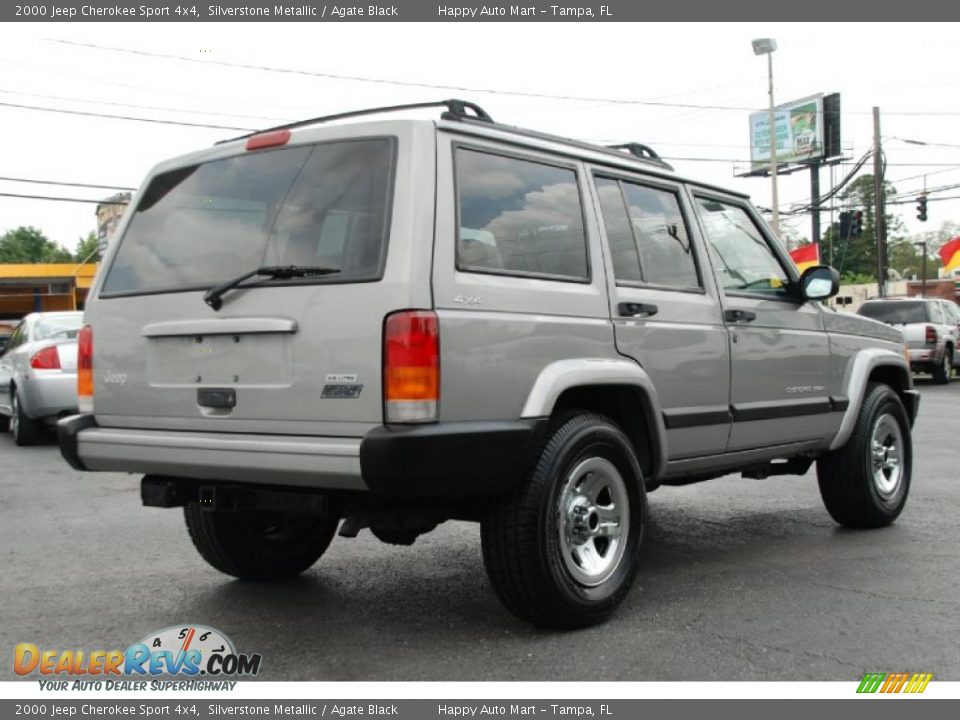 2000 Jeep Cherokee Sport 4x4 Silverstone Metallic / Agate Black Photo #12