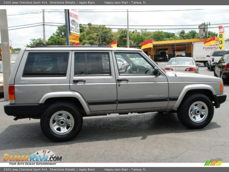 2000 Jeep Cherokee Sport 4x4 Silverstone Metallic / Agate Black Photo #13