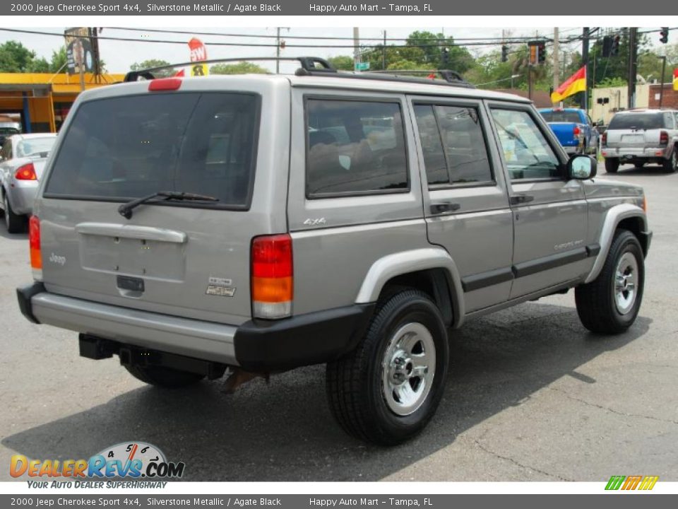 2000 Jeep Cherokee Sport 4x4 Silverstone Metallic / Agate Black Photo #14