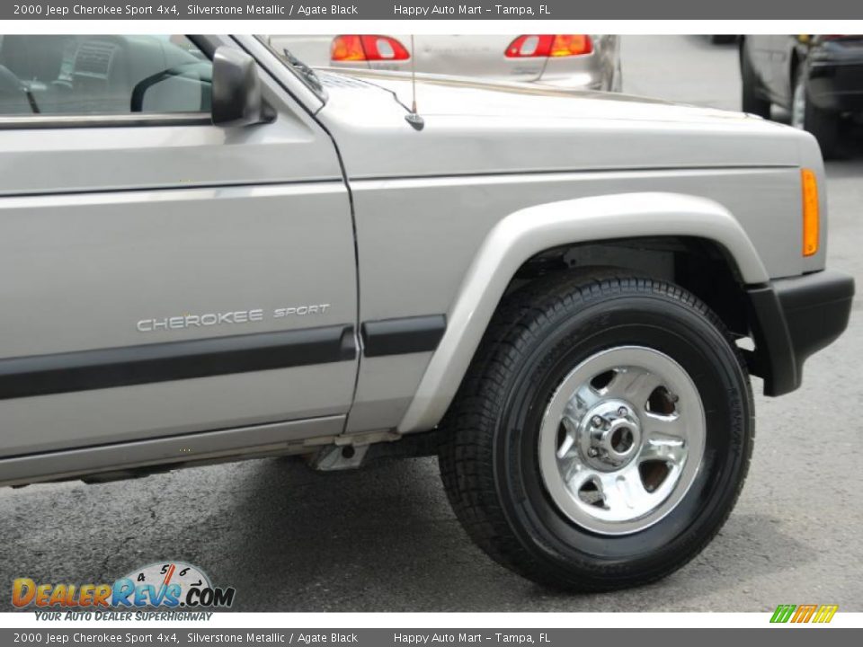2000 Jeep Cherokee Sport 4x4 Silverstone Metallic / Agate Black Photo #16