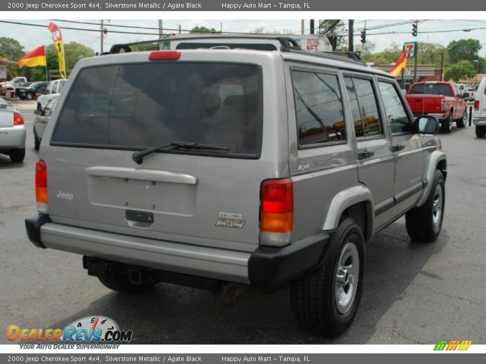 2000 Jeep Cherokee Sport 4x4 Silverstone Metallic / Agate Black Photo #17