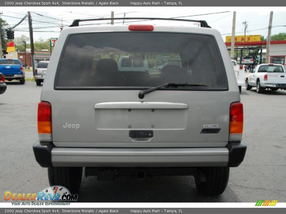 2000 Jeep Cherokee Sport 4x4 Silverstone Metallic / Agate Black Photo #18