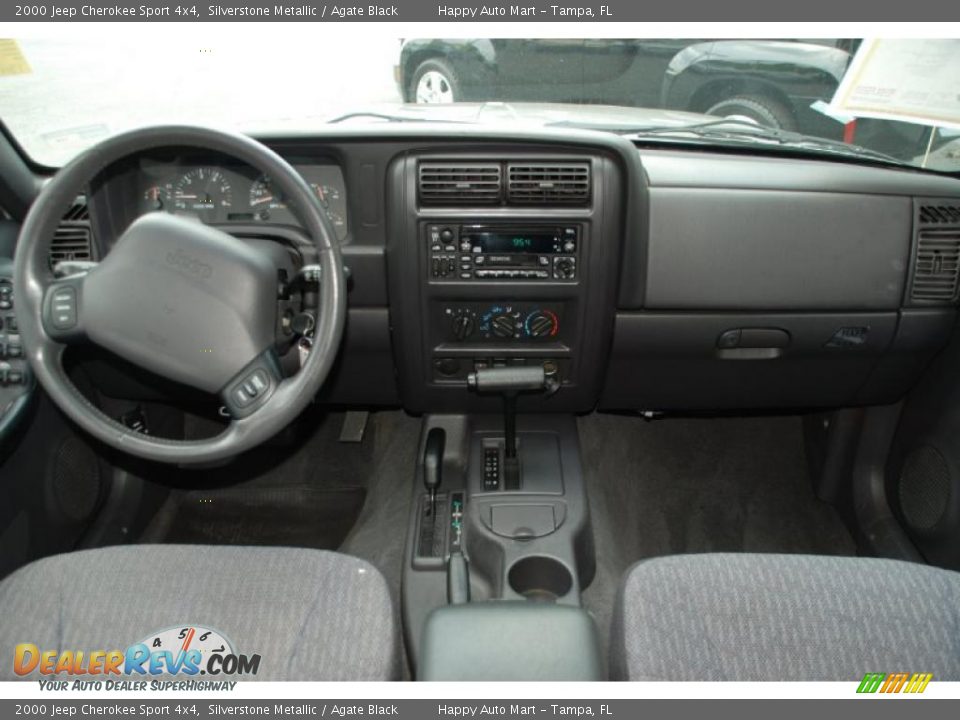 2000 Jeep Cherokee Sport 4x4 Silverstone Metallic / Agate Black Photo #19