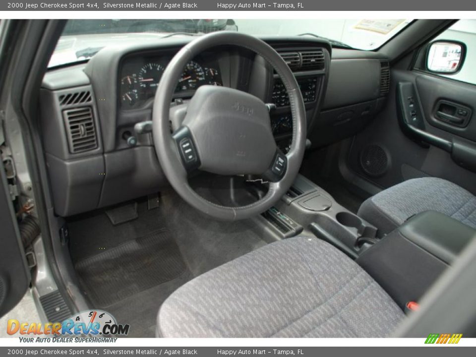 2000 Jeep Cherokee Sport 4x4 Silverstone Metallic / Agate Black Photo #20