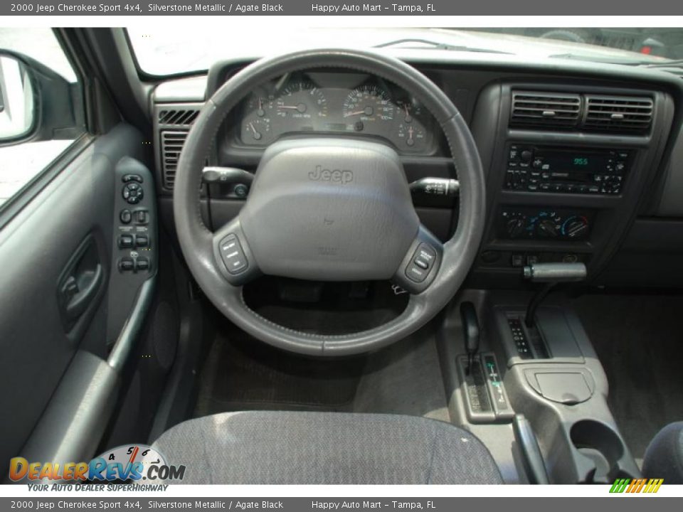 2000 Jeep Cherokee Sport 4x4 Silverstone Metallic / Agate Black Photo #21