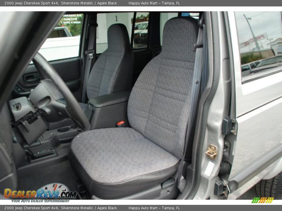 2000 Jeep Cherokee Sport 4x4 Silverstone Metallic / Agate Black Photo #22