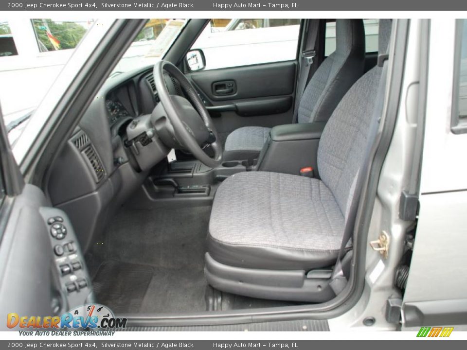 2000 Jeep Cherokee Sport 4x4 Silverstone Metallic / Agate Black Photo #26