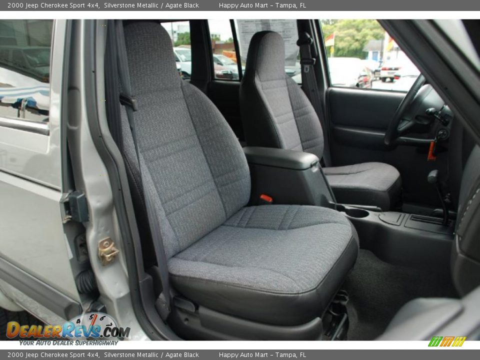 2000 Jeep Cherokee Sport 4x4 Silverstone Metallic / Agate Black Photo #33