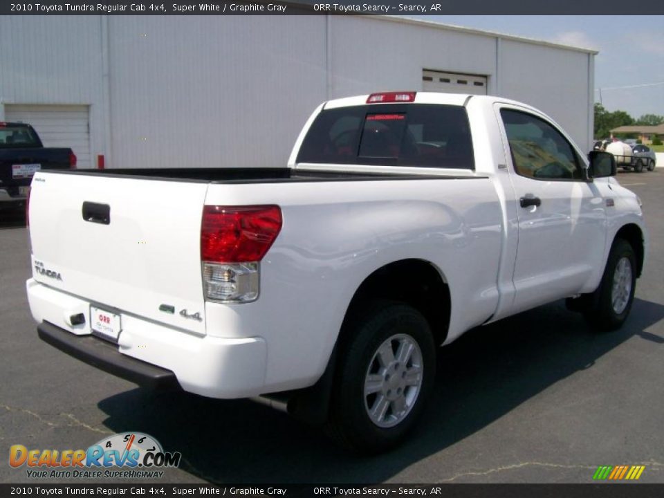 2010 Toyota Tundra Regular Cab 4x4 Super White / Graphite Gray Photo #4