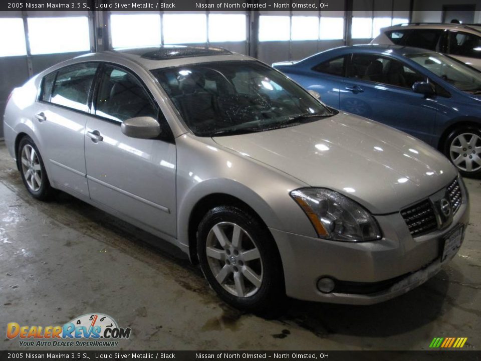 2005 Nissan Maxima 3.5 SL Liquid Silver Metallic / Black Photo #3