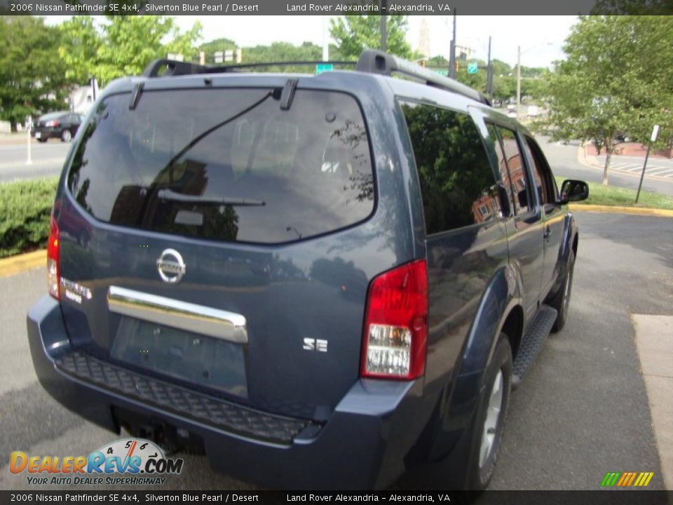 2006 Nissan Pathfinder SE 4x4 Silverton Blue Pearl / Desert Photo #7