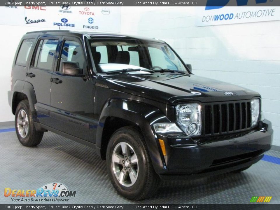 2009 Jeep Liberty Sport Brilliant Black Crystal Pearl / Dark Slate Gray Photo #1