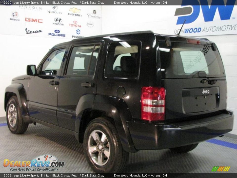 2009 Jeep Liberty Sport Brilliant Black Crystal Pearl / Dark Slate Gray Photo #3