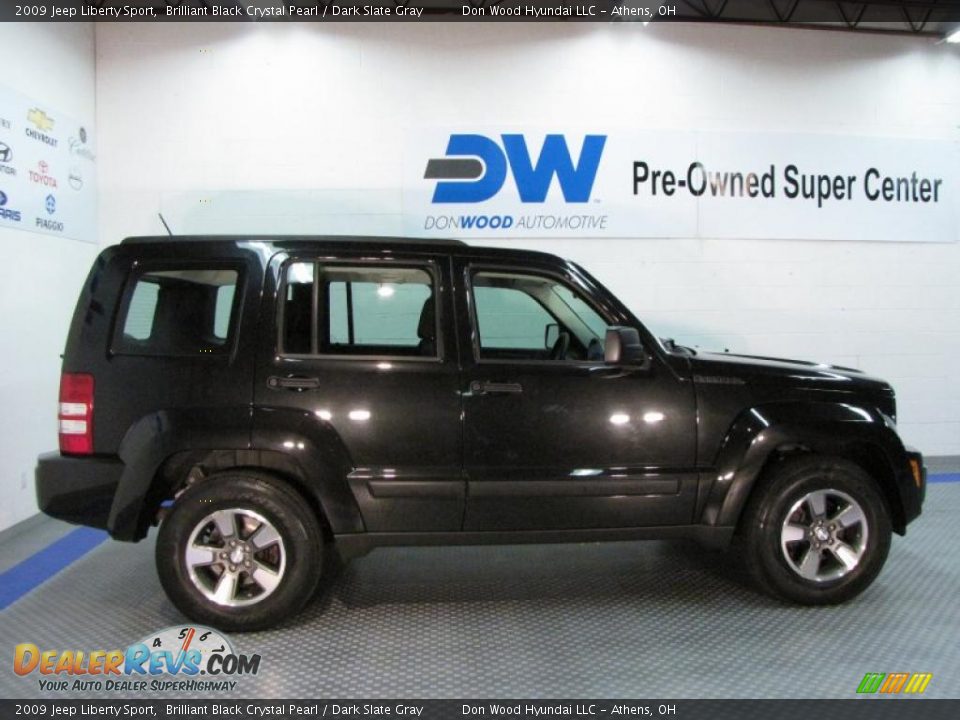 2009 Jeep Liberty Sport Brilliant Black Crystal Pearl / Dark Slate Gray Photo #6