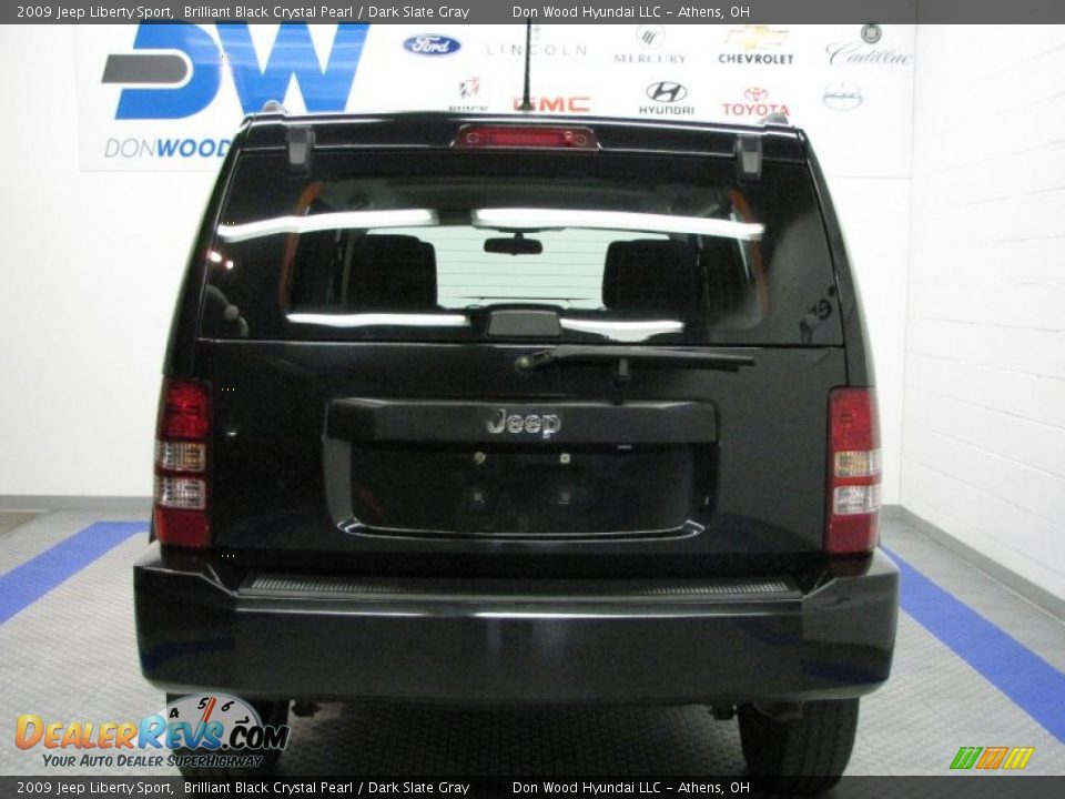 2009 Jeep Liberty Sport Brilliant Black Crystal Pearl / Dark Slate Gray Photo #8