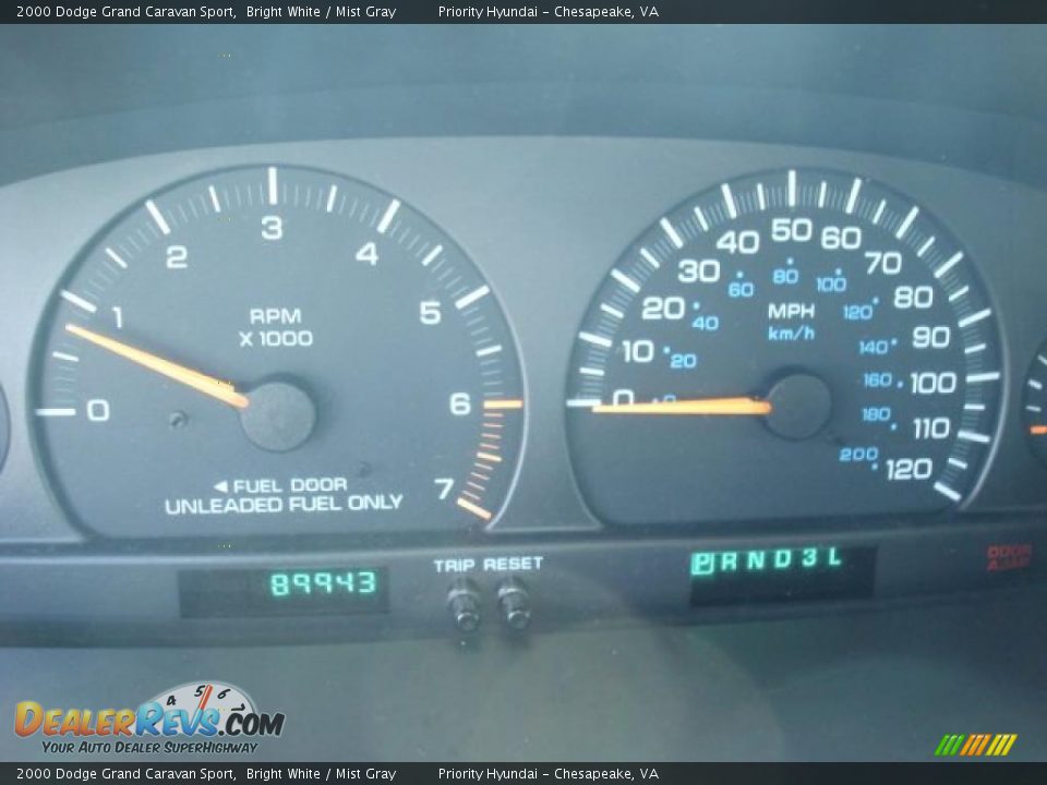 2000 Dodge Grand Caravan Sport Bright White / Mist Gray Photo #17
