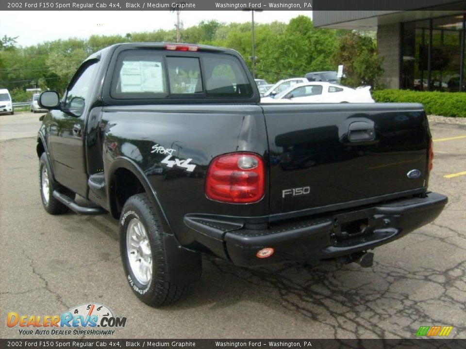 2002 Ford F150 Sport Regular Cab 4x4 Black / Medium Graphite Photo #2