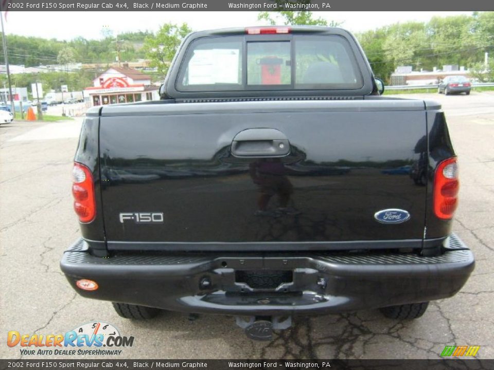 2002 Ford F150 Sport Regular Cab 4x4 Black / Medium Graphite Photo #3