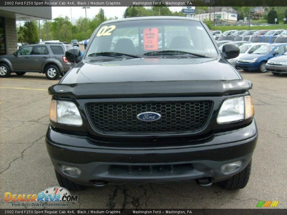 2002 Ford F150 Sport Regular Cab 4x4 Black / Medium Graphite Photo #7