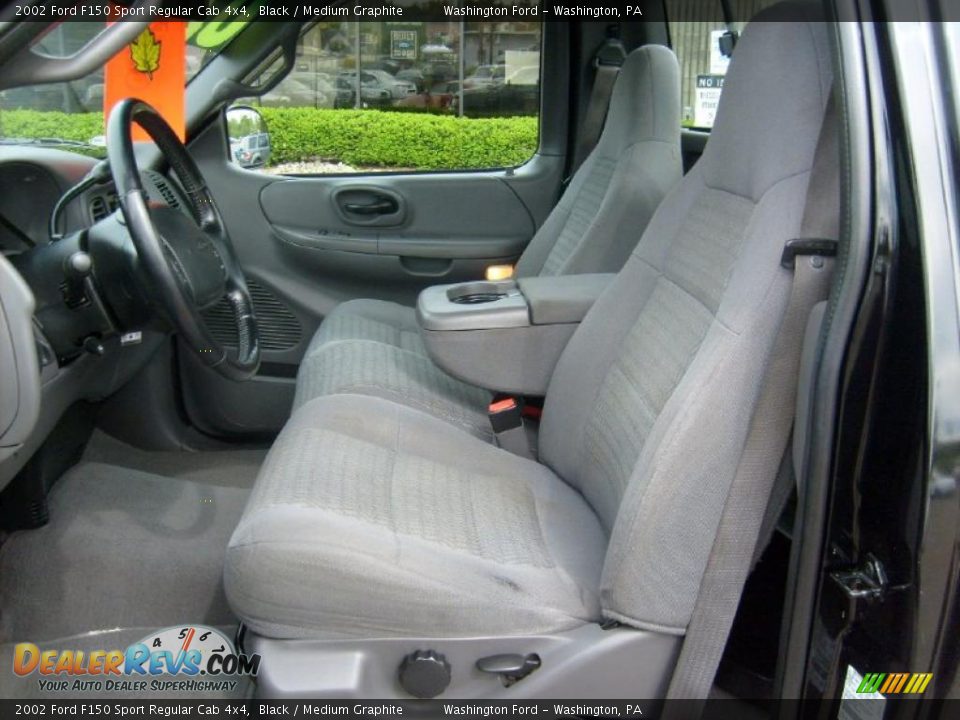 2002 Ford F150 Sport Regular Cab 4x4 Black / Medium Graphite Photo #11