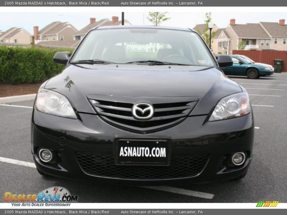 2005 Mazda MAZDA3 s Hatchback Black Mica / Black/Red Photo #2