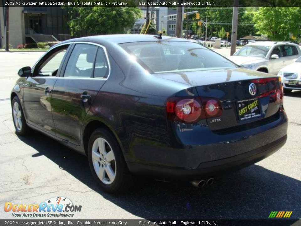 2009 Volkswagen Jetta SE Sedan Blue Graphite Metallic / Art Grey Photo #5