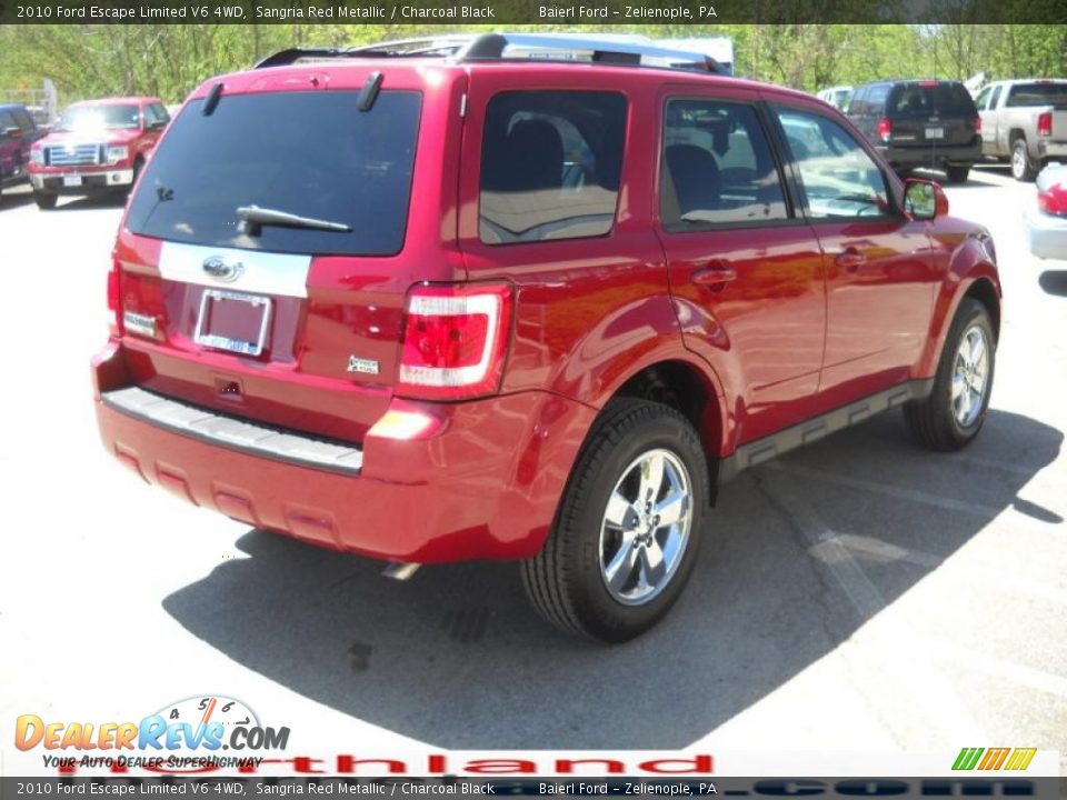 2010 Ford Escape Limited V6 4WD Sangria Red Metallic / Charcoal Black Photo #6