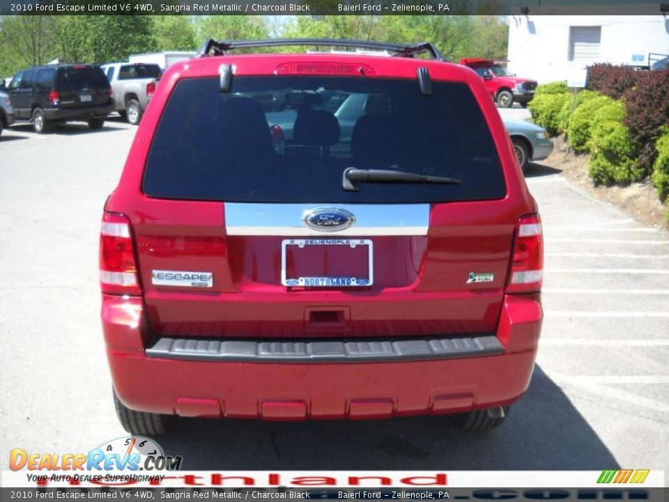 2010 Ford Escape Limited V6 4WD Sangria Red Metallic / Charcoal Black Photo #7