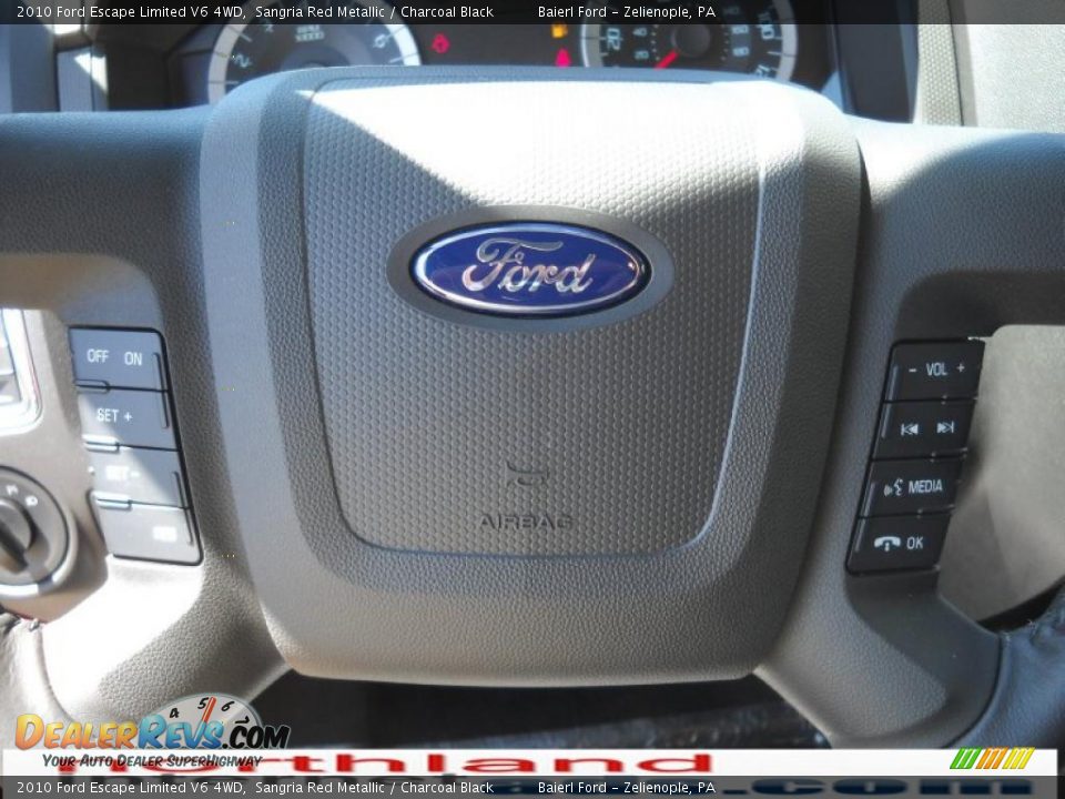 2010 Ford Escape Limited V6 4WD Sangria Red Metallic / Charcoal Black Photo #19
