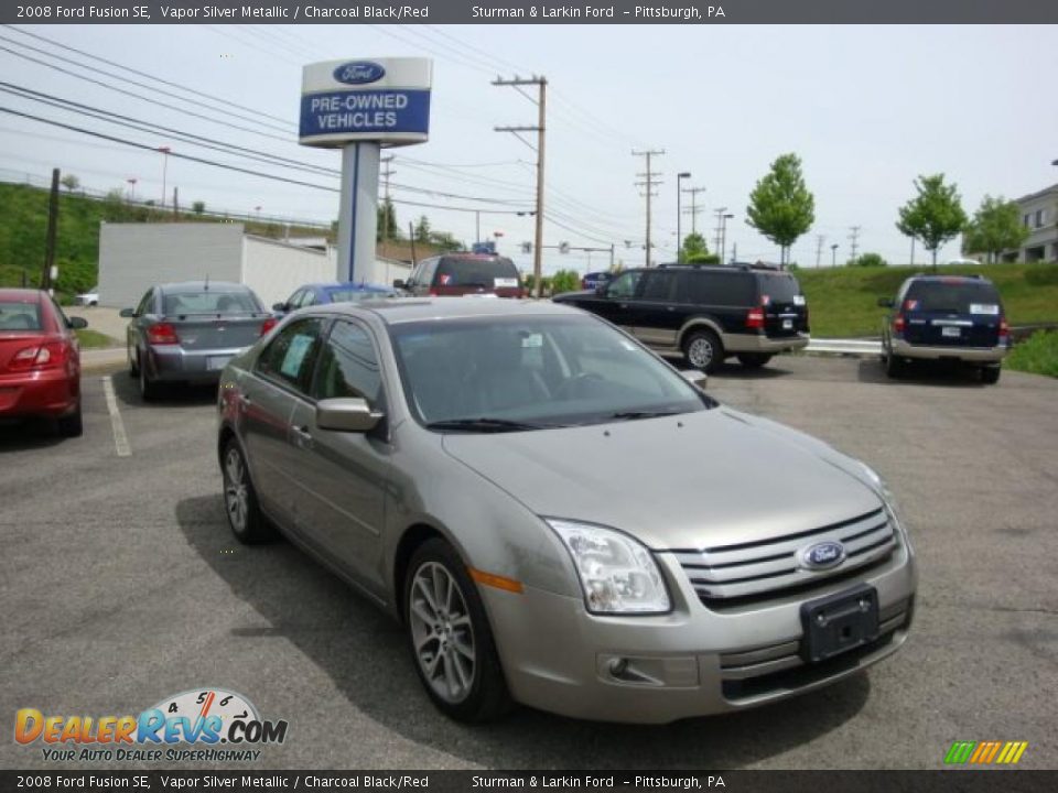 2008 Ford Fusion SE Vapor Silver Metallic / Charcoal Black/Red Photo #1