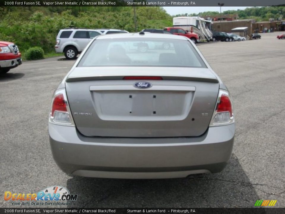 2008 Ford Fusion SE Vapor Silver Metallic / Charcoal Black/Red Photo #4