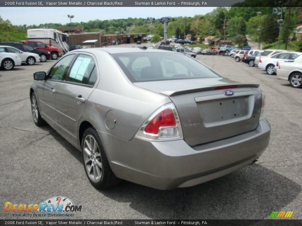 2008 Ford Fusion SE Vapor Silver Metallic / Charcoal Black/Red Photo #5