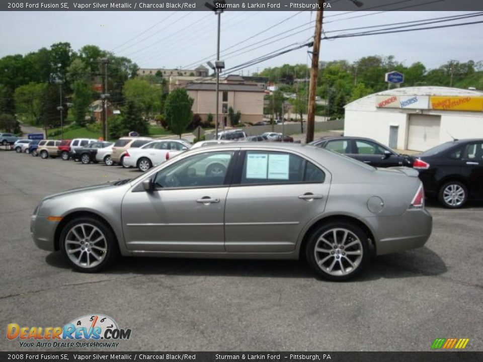 2008 Ford Fusion SE Vapor Silver Metallic / Charcoal Black/Red Photo #6