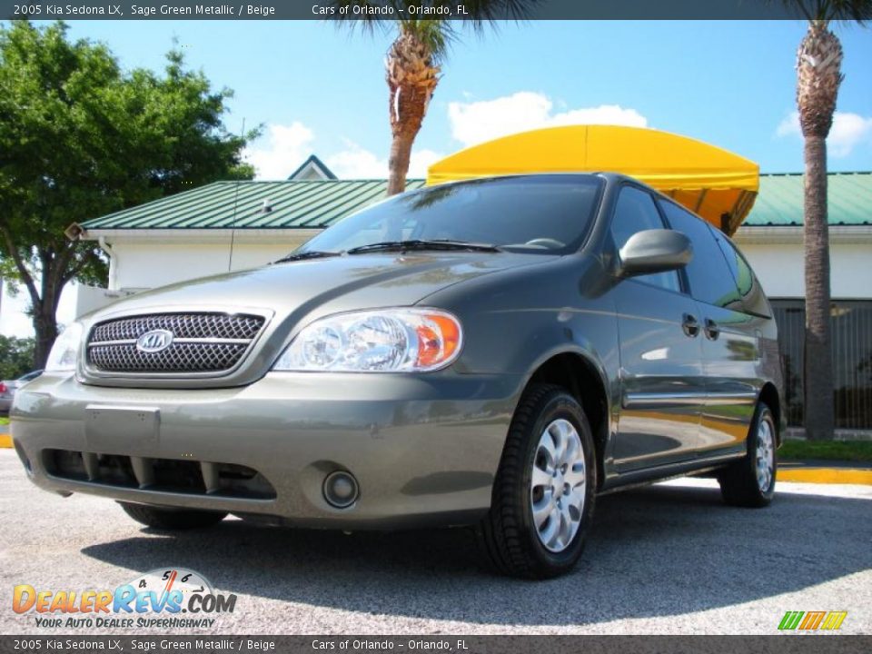 2005 Kia Sedona LX Sage Green Metallic / Beige Photo #1