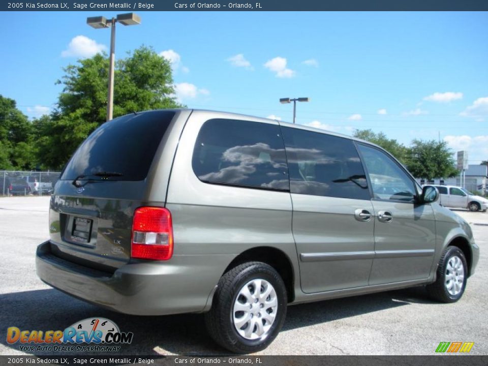 2005 Kia Sedona LX Sage Green Metallic / Beige Photo #5